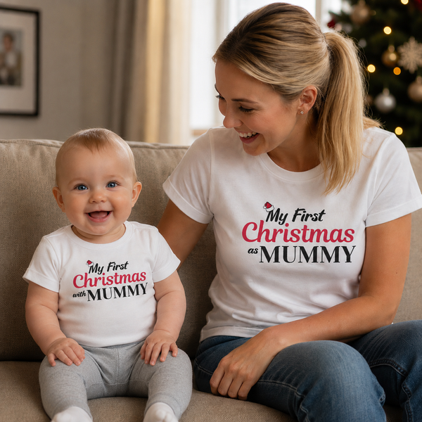 Mein erstes Weihnachten als Mama-Set – passende Weihnachtsoberteile für die ganze Familie – Erwachsene, Kinder und Babys – (separat erhältlich)