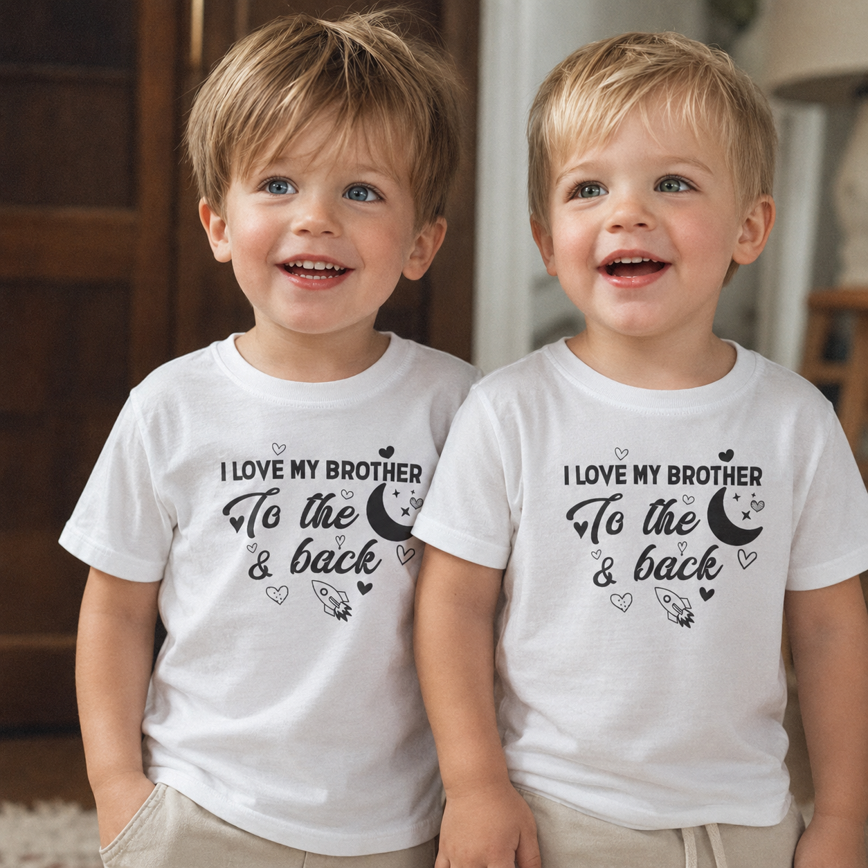 I Love My Brother To The Moon - Matching Brothers Set - Matching Sets - 0M upto 14 years - (Sold Separately)