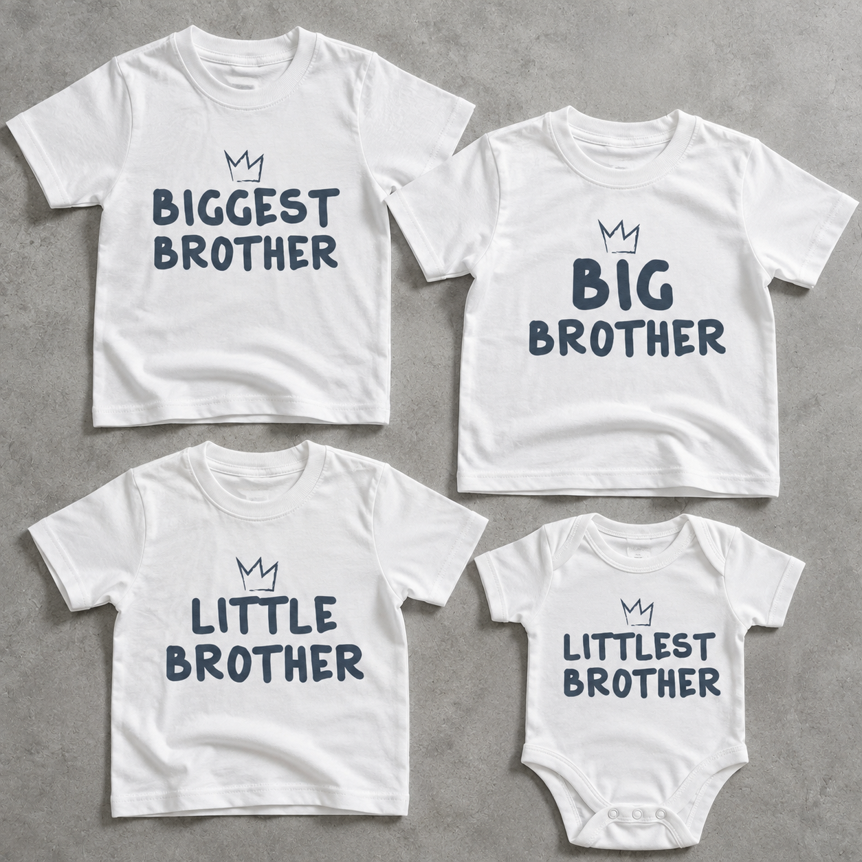 Biggest through to Littlest Brothers - Matching Brothers Set - Matching Sets - 0M upto 14 years - (Sold Separately)
