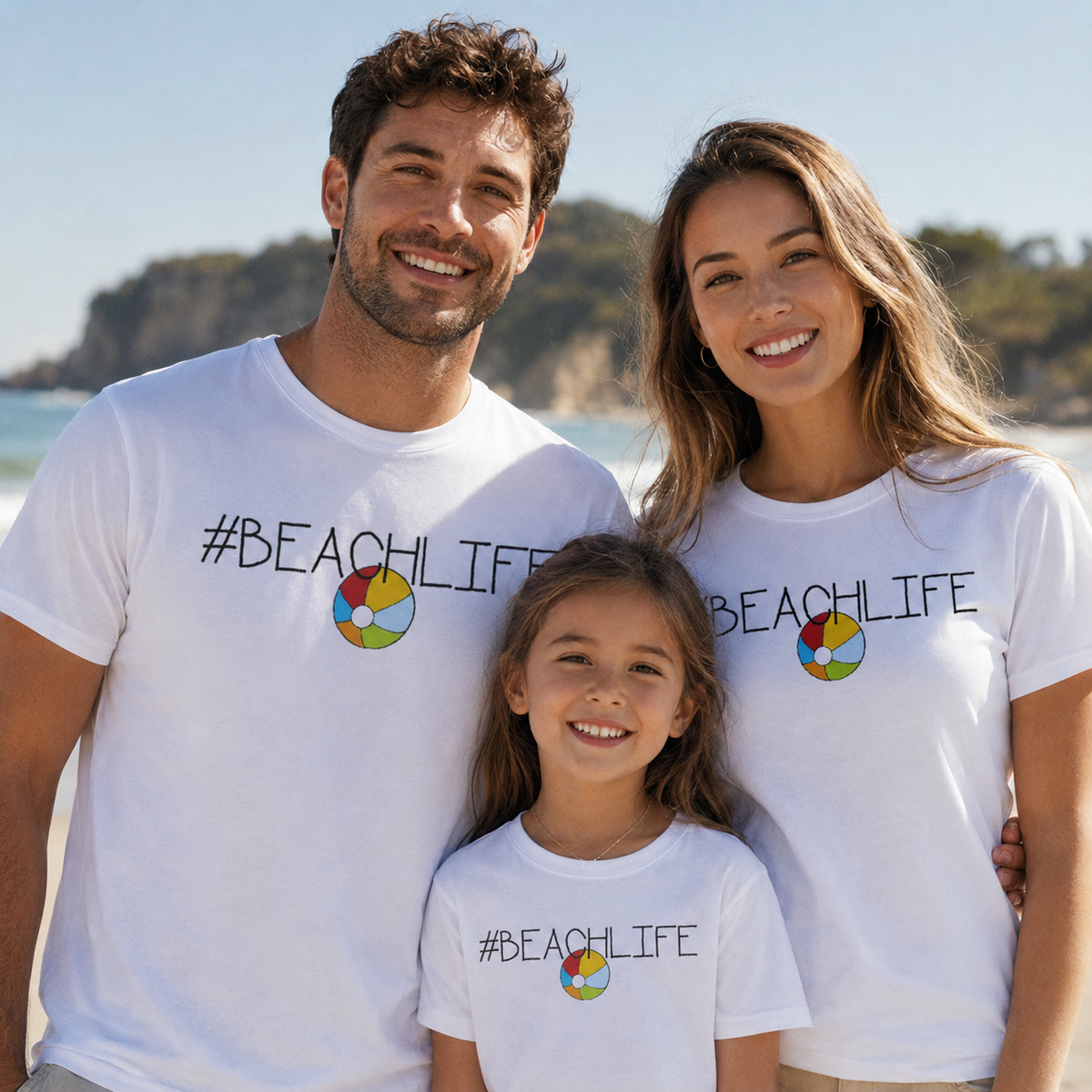 Beach Life - Matching Family Holiday Set - Baby Bodysuit & Kids T-Shirt, Mum & Dad T-Shirt - (Sold Separately)