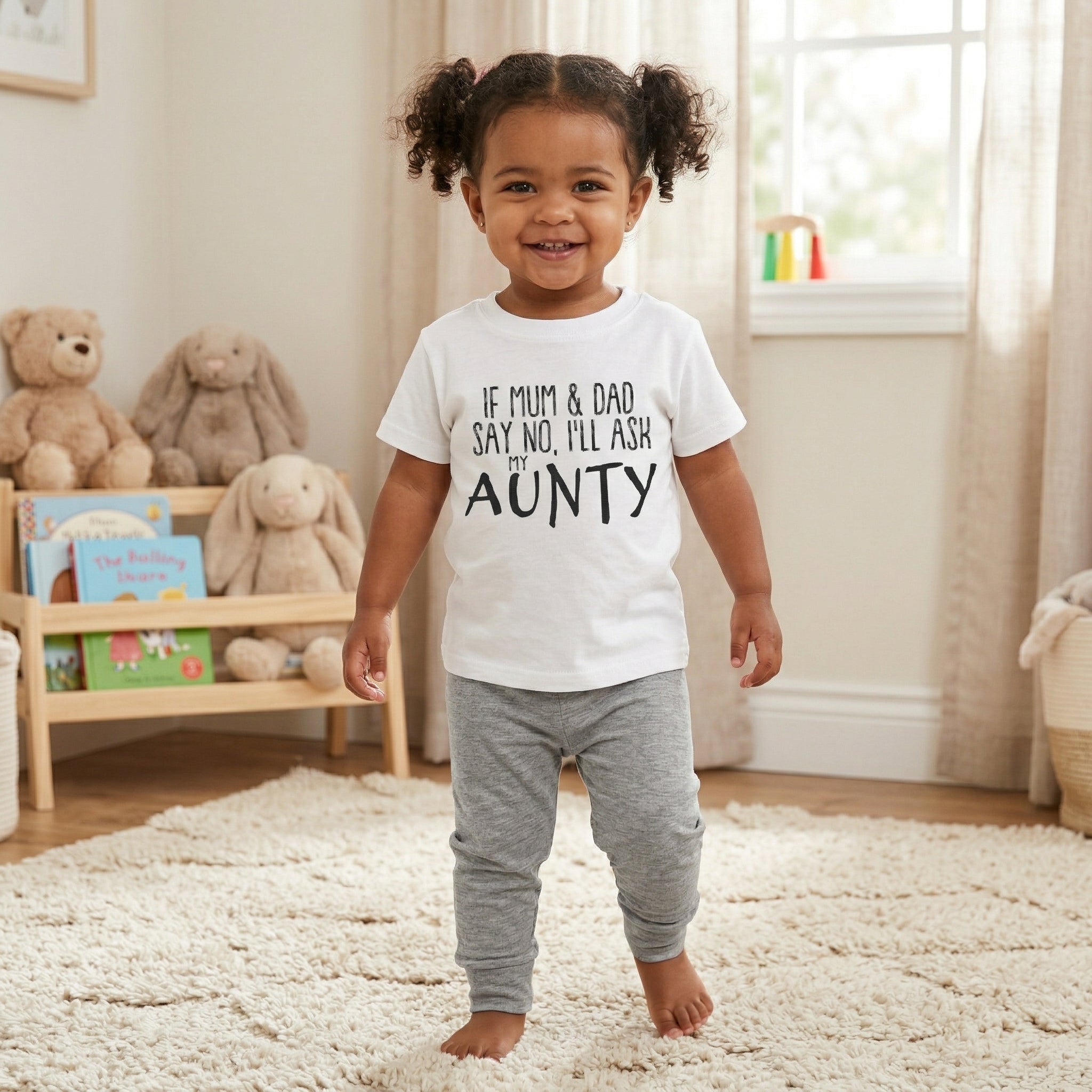 If Mum & Dad Say No, Ask Aunty - Matching Set - Bottoms & Tee - 0 Months to 24 Months