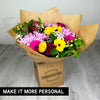 PERSONALISED Bright Mix Hand Tied Box Bouquet