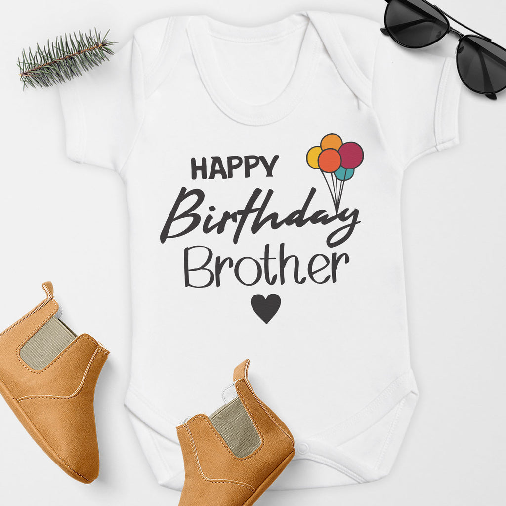 Happy Birthday Brother - Baby Bodysuit