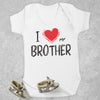 I Love My Brother Red Heart - Baby Bodysuit
