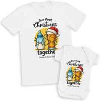 PERSONALISED Our First Christmas Together Milk Bottle & Pint Glass - Baby Gift Set - (Sold Separately)