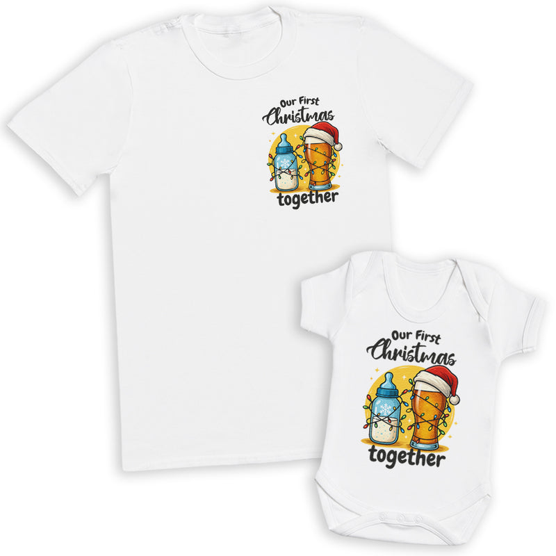 Our First Christmas Baby Gift Set - Set of 2 - Father & Baby Matching Set - Dad & Baby