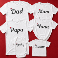 Full Family Names with Santa Hat - Family Matching Christmas Tops - Adult, Kids & Baby - (Sold Separately)