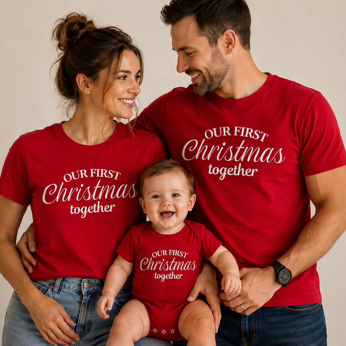 First Christmas Together - Family Matching Christmas Tops - (Sold Separately)