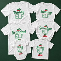 Full Family Elf Retro with Feet - Family Matching Christmas Tops - Adult, Kids & Baby - (Sold Separately)