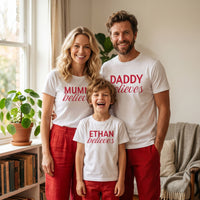 PERSONALISED We Believe - Family Matching Christmas Tops - (Sold Separately)