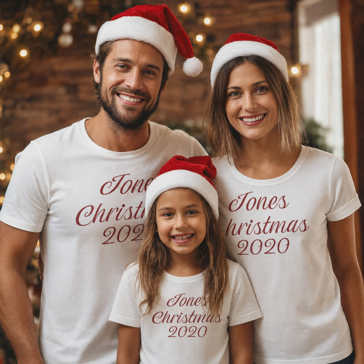 PERSONALISIERTER Weihnachtsname und -datum – Passende Weihnachtsoberteile für die ganze Familie – Erwachsene, Kinder und Babys – (Separat erhältlich)