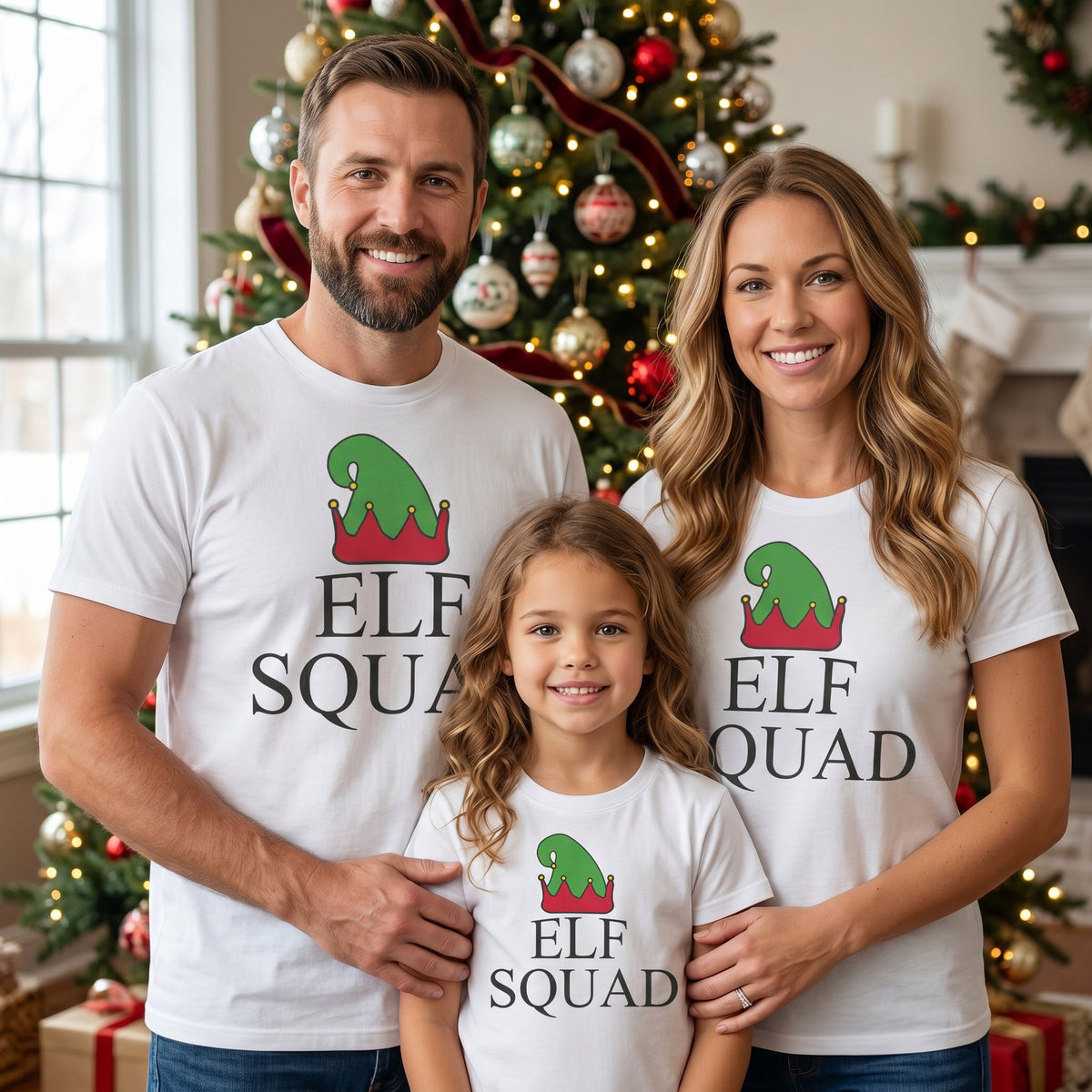 Elf Squad - Family Matching Christmas Tops - Adult, Kids & Baby - (Sold Separately)
