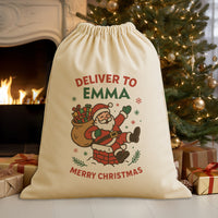 PERSONALISED Deliver To Merry Christmas - Christmas Santa Sack