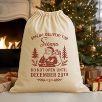 PERSONALISED Special Delivery For - Do Not Open - Christmas Santa Sack