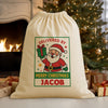 PERSONALISED Delivered By Santa Merry Christmas - Christmas Santa Sack