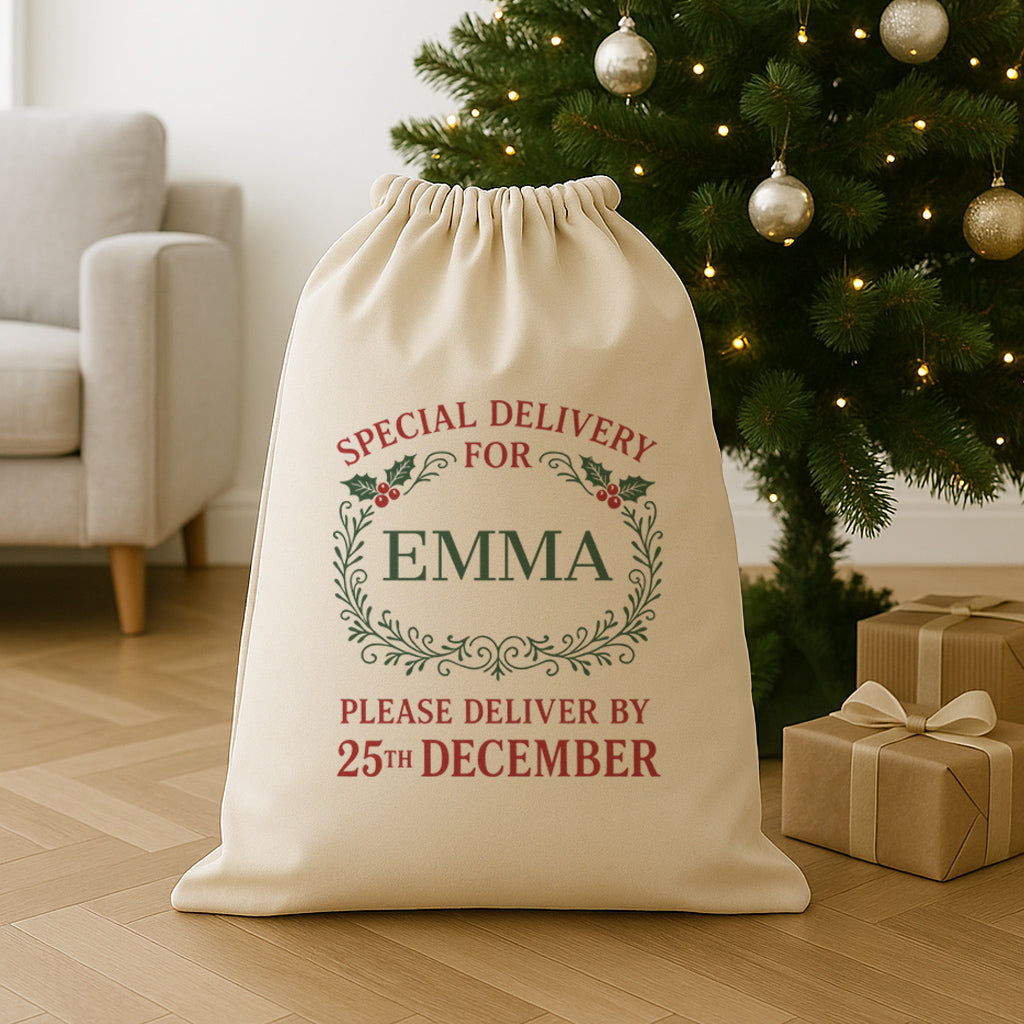 PERSONALISED Please Delivery By 25th December - Christmas Santa Sack