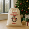 PERSONALISED Penguin Merry Christmas - Christmas Santa Sack