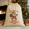 PERSONALISED Delivered By Santa Merry Christmas - Christmas Santa Sack