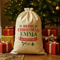 PERSONALISED Merry Christmas Name - Christmas Santa Sack