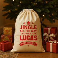 PERSONALISED Jingle All The Way - Christmas Santa Sack