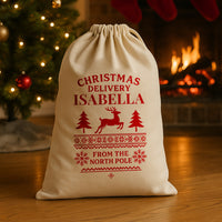 PERSONALISED Christmas Delivery From The North Pole - Christmas Santa Sack