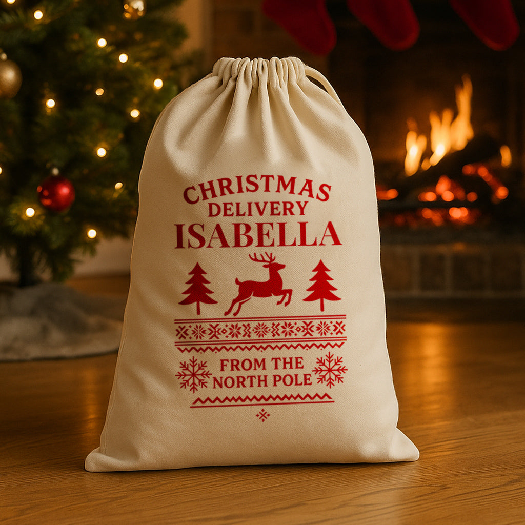 PERSONALISED Christmas Delivery From The North Pole - Christmas Santa Sack