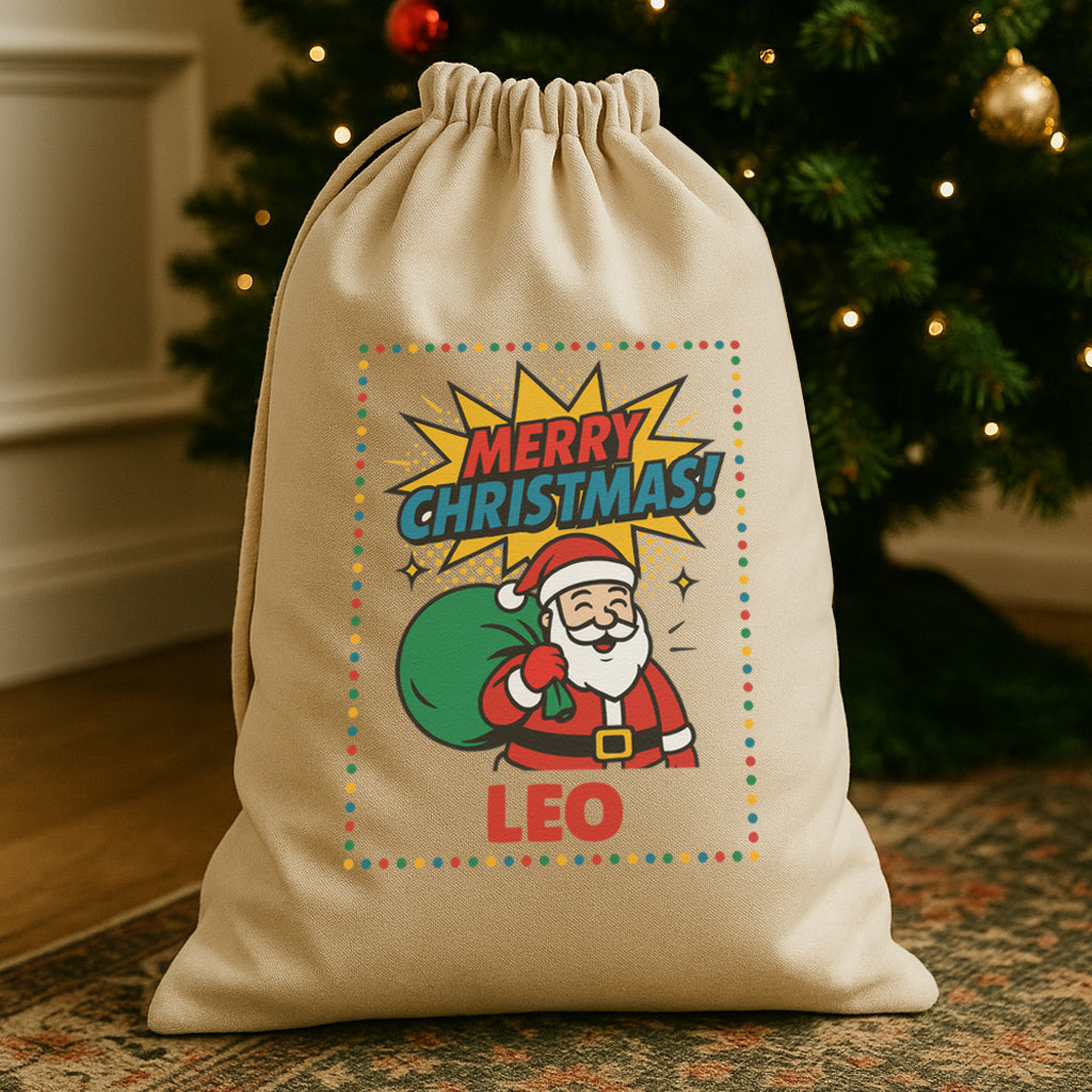 PERSONALISED Merry Christmas Boom - Christmas Santa Sack