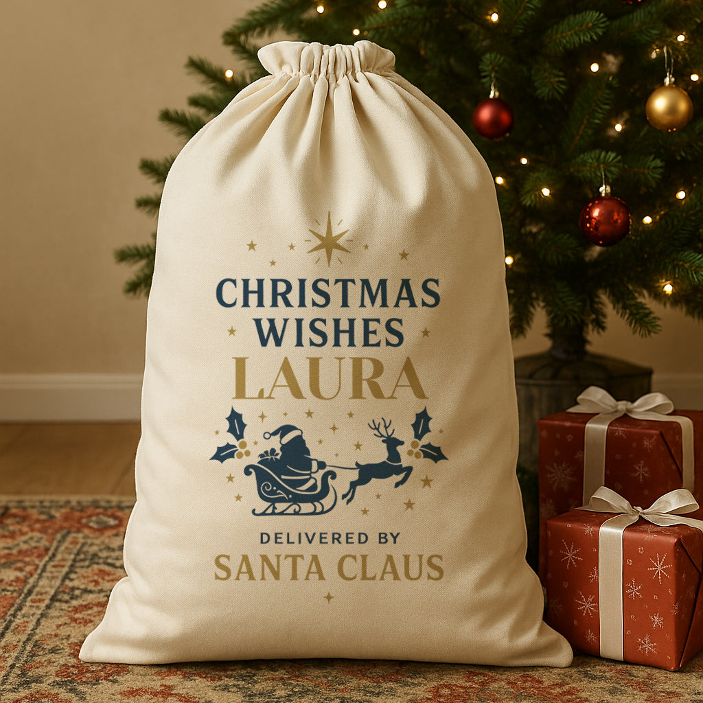 PERSONALISED Christmas Wishes - Christmas Santa Sack