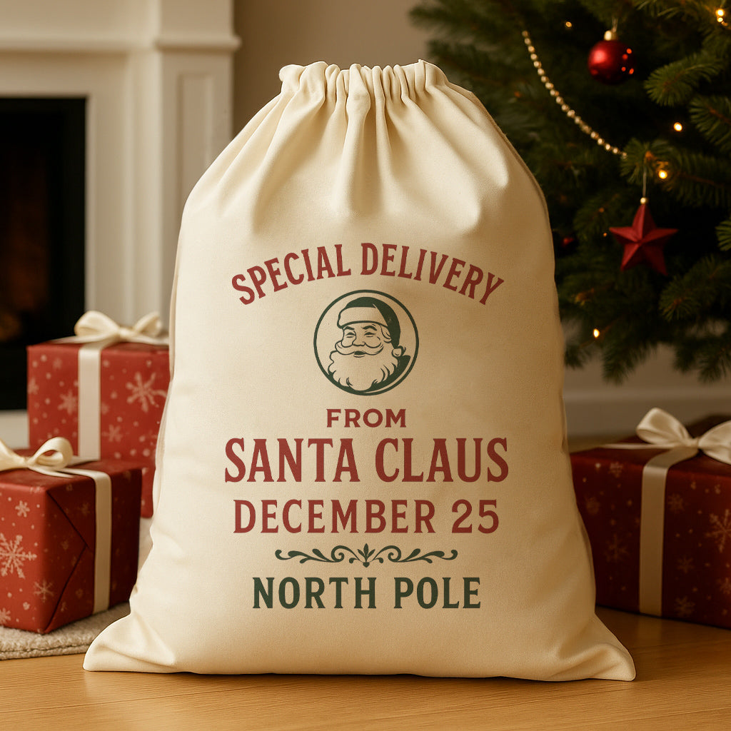 PERSONALISED Special Delivery From Santa Claus - Christmas Santa Sack