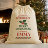 PERSONALISED Merry Christmas Deliver To - Christmas Santa Sack
