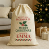 PERSONALISED Merry Christmas Deliver To - Christmas Santa Sack
