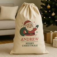 PERSONALISED NAME Merry Christmas - Christmas Santa Sack