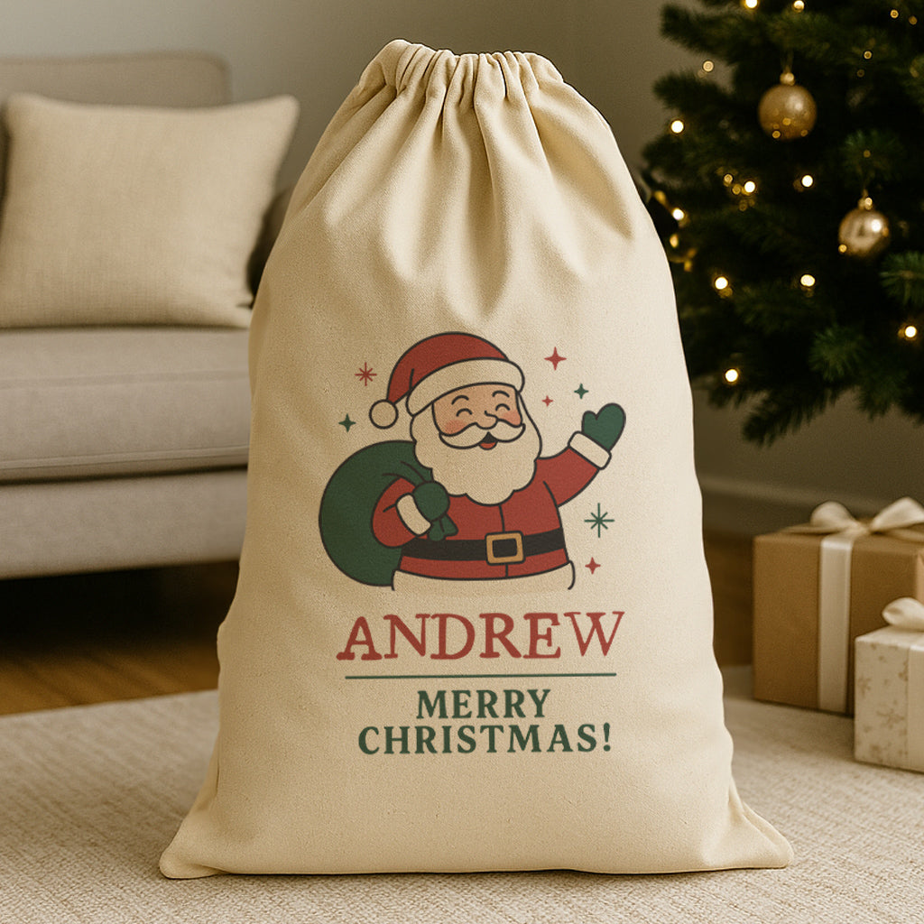 PERSONALISED NAME Merry Christmas - Christmas Santa Sack