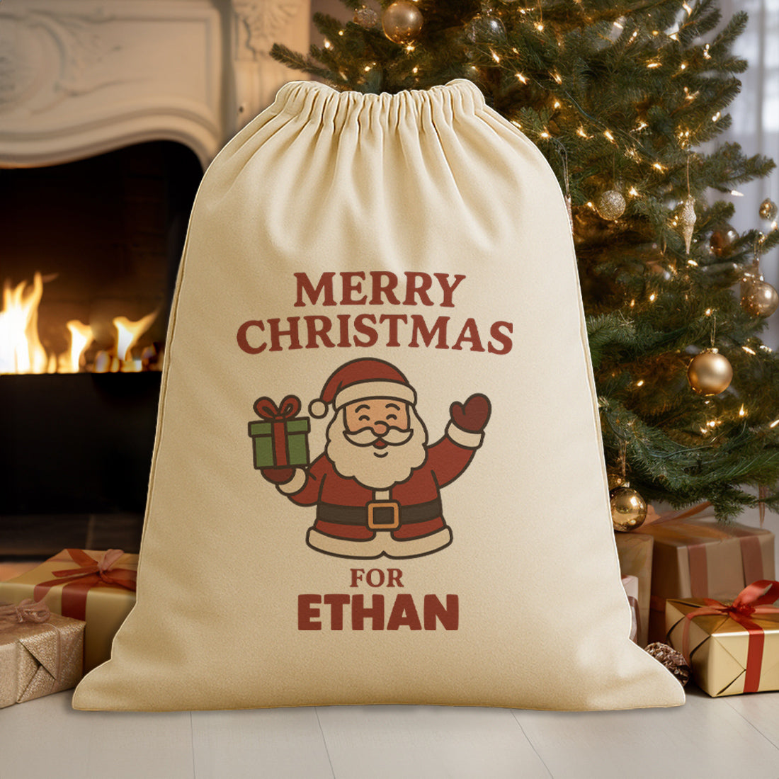 PERSONALISED Merry Christmas For - Christmas Santa Sack