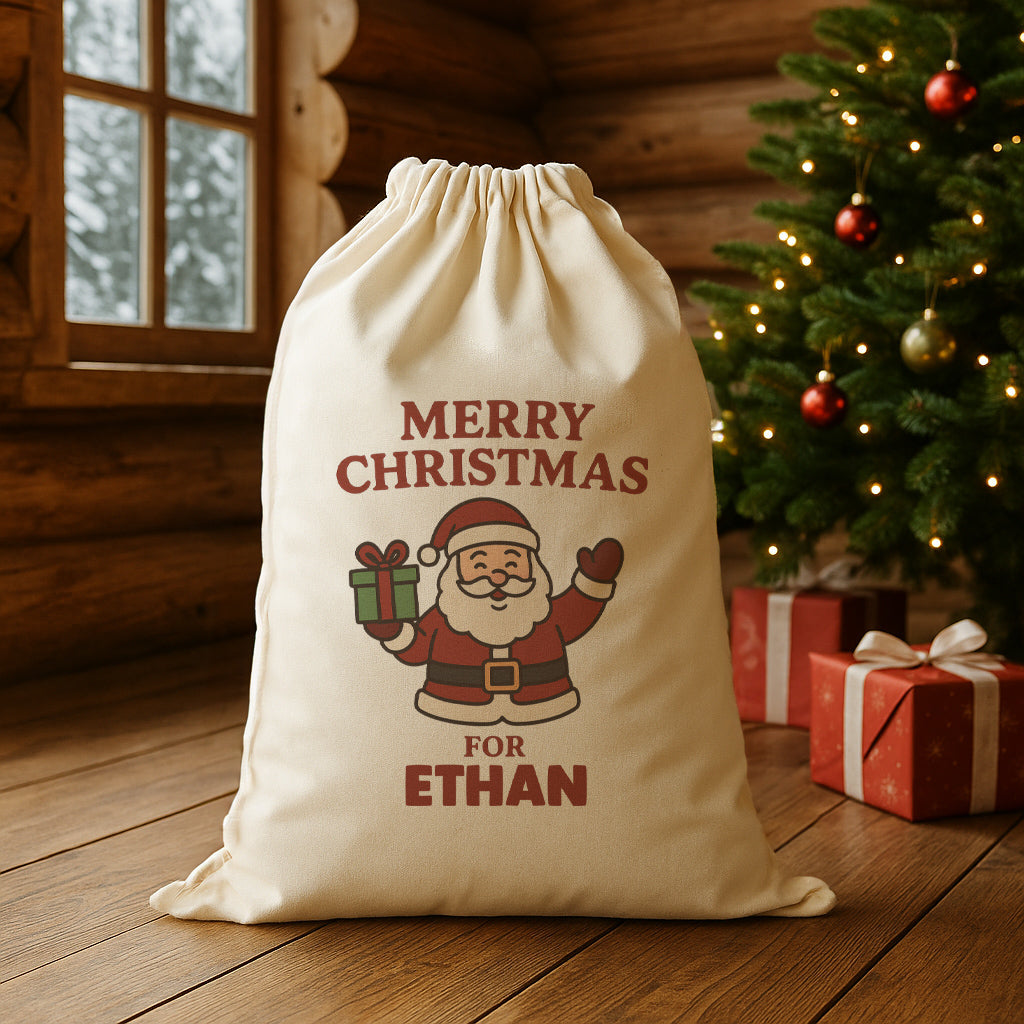 PERSONALISED Merry Christmas For - Christmas Santa Sack