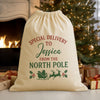 PERSONALISED Special Delivery To - From The North Pole - Christmas Santa Sack