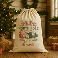 PERSONALISED Delivery From Santa - Christmas Dog Santa Sack