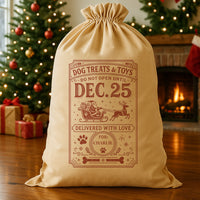 PERSONALISED Dog Treats & Toys - Christmas Dog Santa Sack