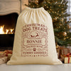 PERSONALISED Christmas Dog Treats Packed with Yummy Goodies - Christmas Dog Santa Sack