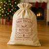 PERSONALISED Christmas Dog Treats Packed with Yummy Goodies - Christmas Dog Santa Sack