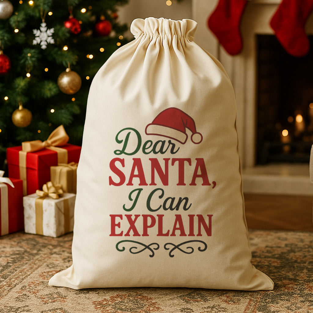 Dear Santa I Can Explain - Christmas Santa Sack