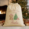 PERSONALISED Special Delivery For.. Pink Teddy - Christmas Santa Sack