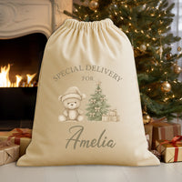 PERSONALISED Special Delivery For.. Teddy - Christmas Santa Sack