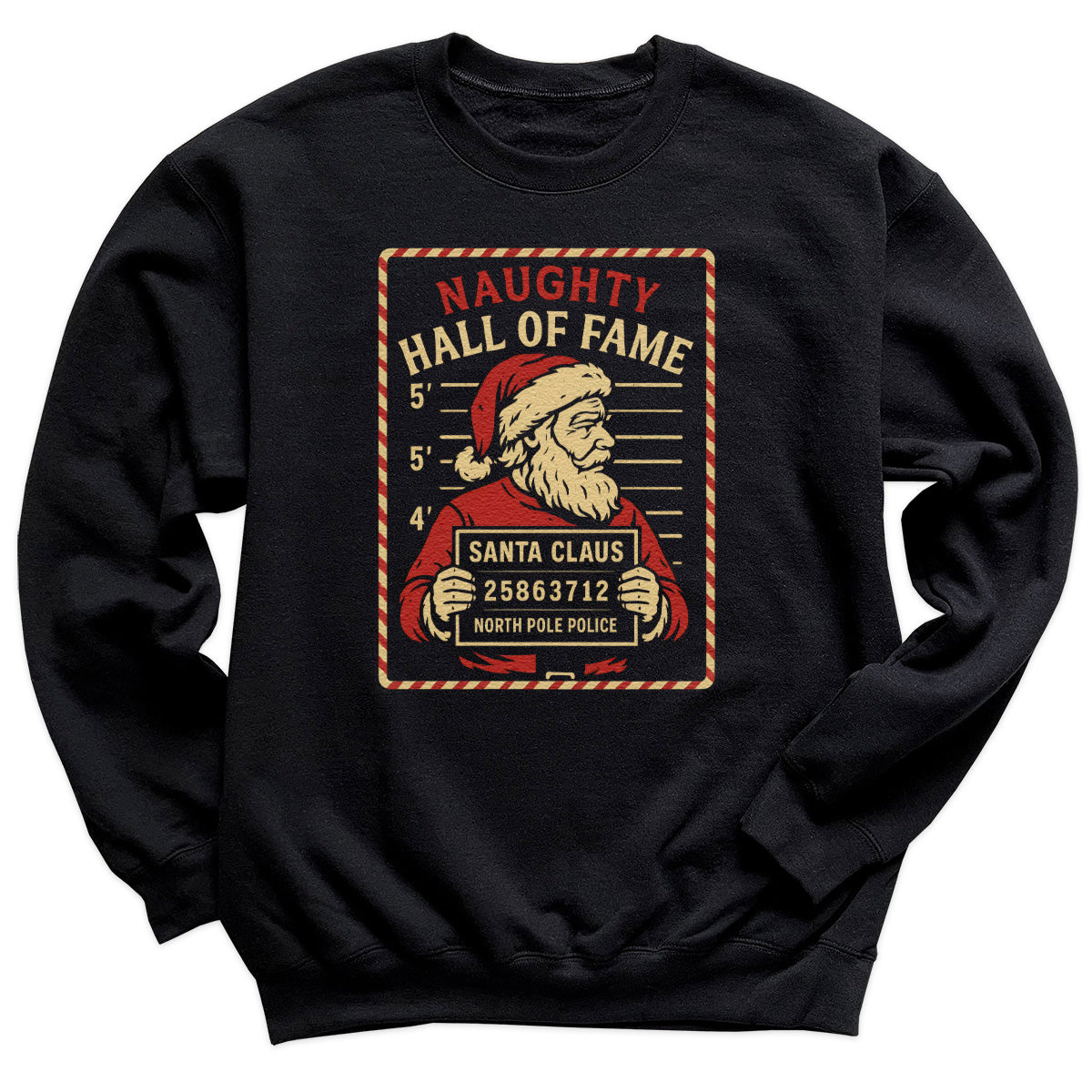 Naughty Hall Of Fame Santa - Christmas Jumper Sweatshirt - Adult & Kids - All Sizes