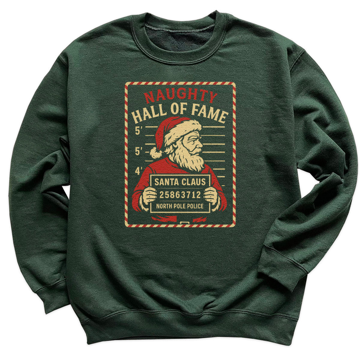 Naughty Hall Of Fame Santa - Christmas Jumper Sweatshirt - Adult & Kids - All Sizes