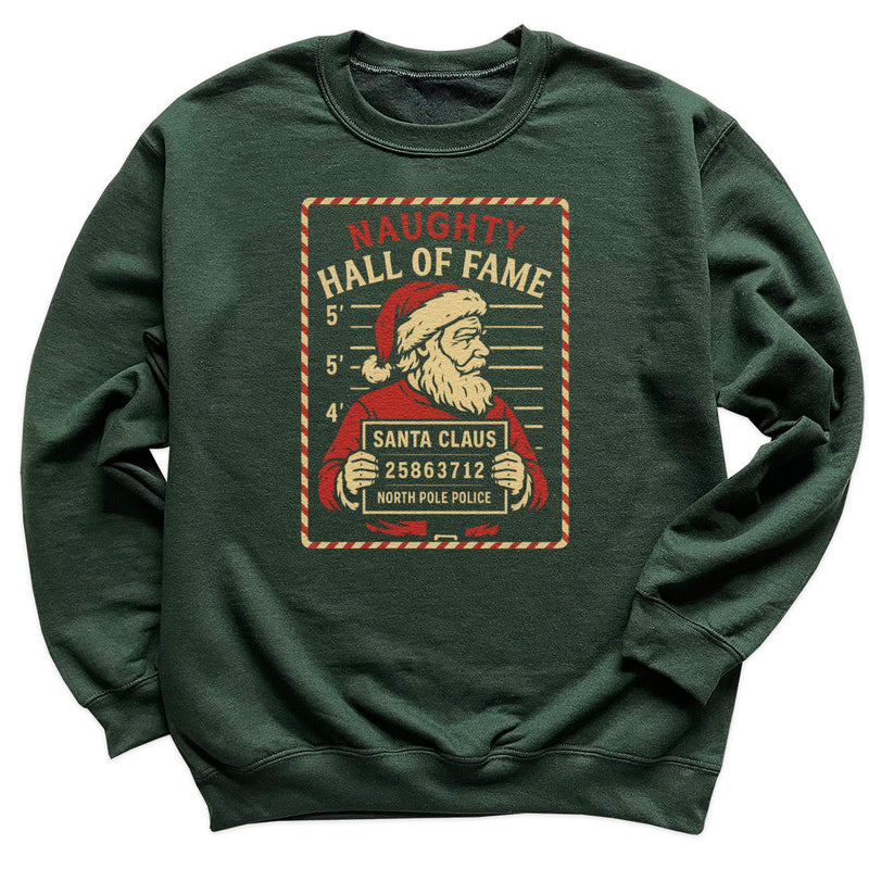 Naughty Hall Of Fame Santa - Christmas Jumper Sweatshirt - Adult & Kids - All Sizes