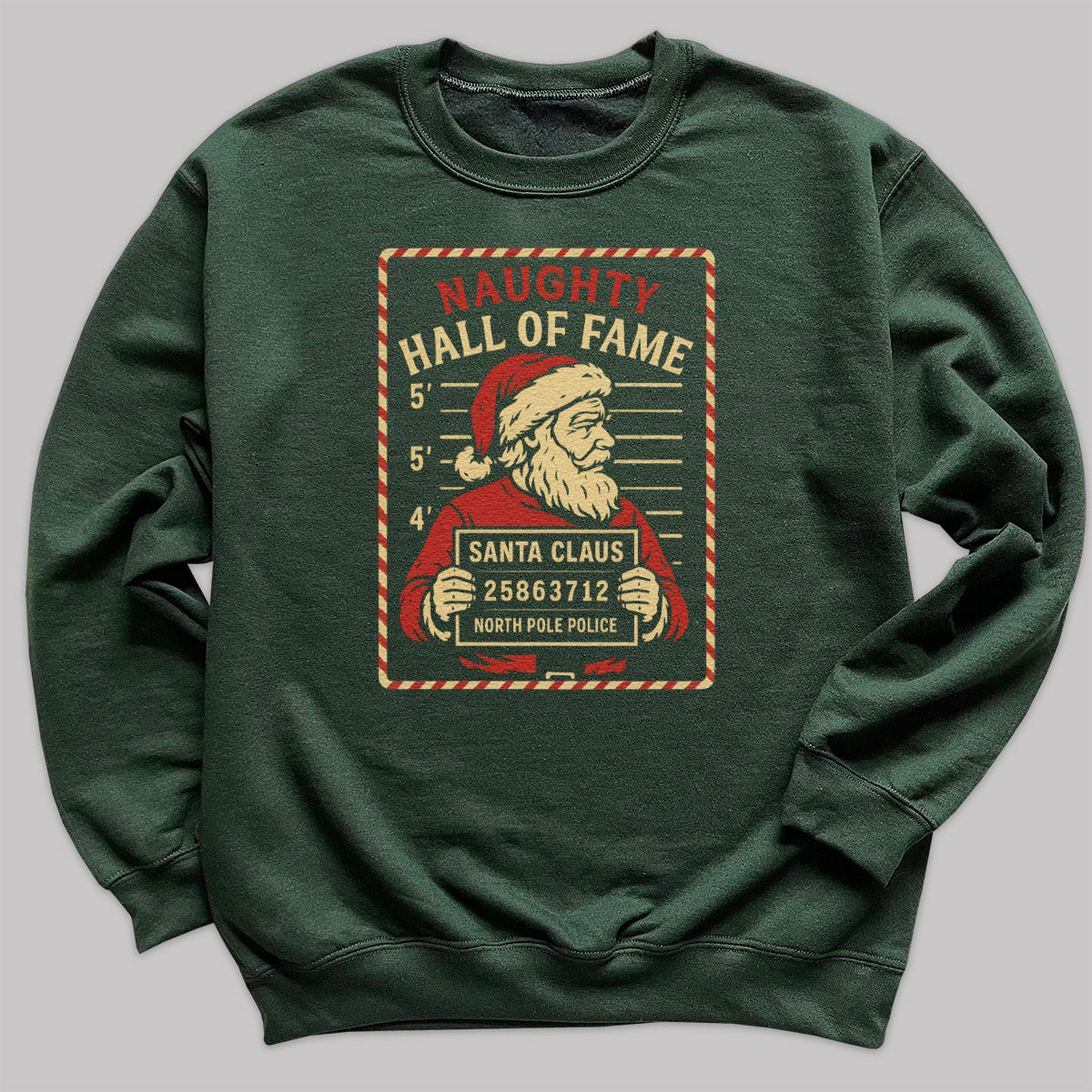 Naughty Hall Of Fame Santa - Christmas Jumper Sweatshirt - Adult & Kids - All Sizes