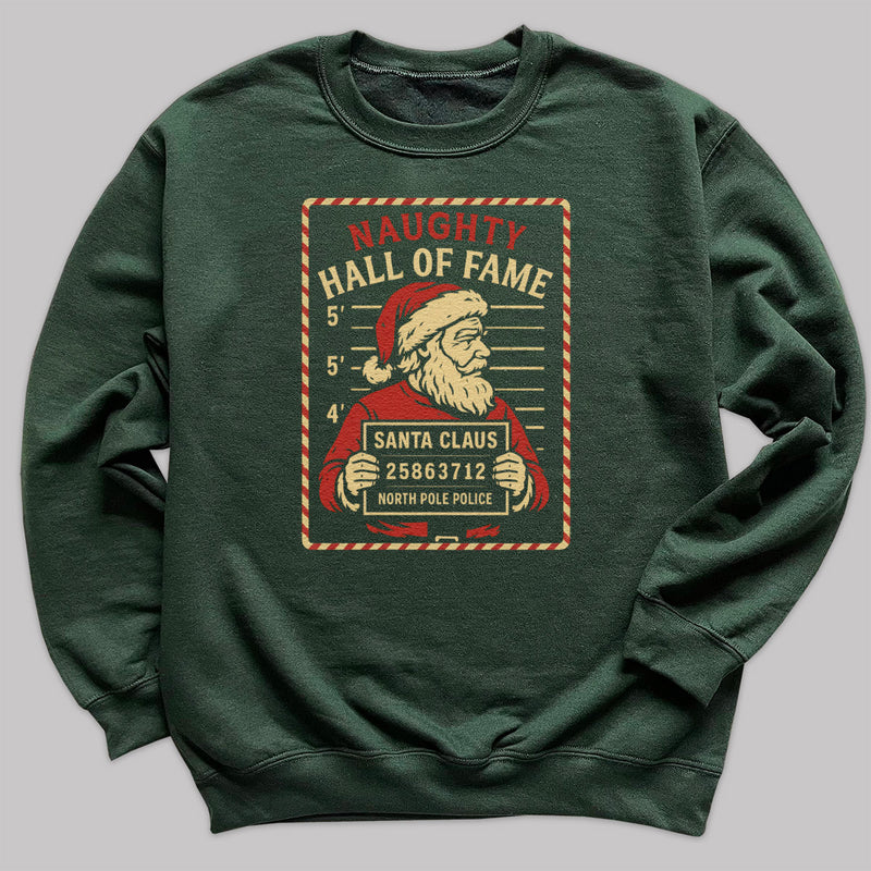 Naughty Hall Of Fame Santa - Christmas Jumper Sweatshirt - Adult & Kids - All Sizes