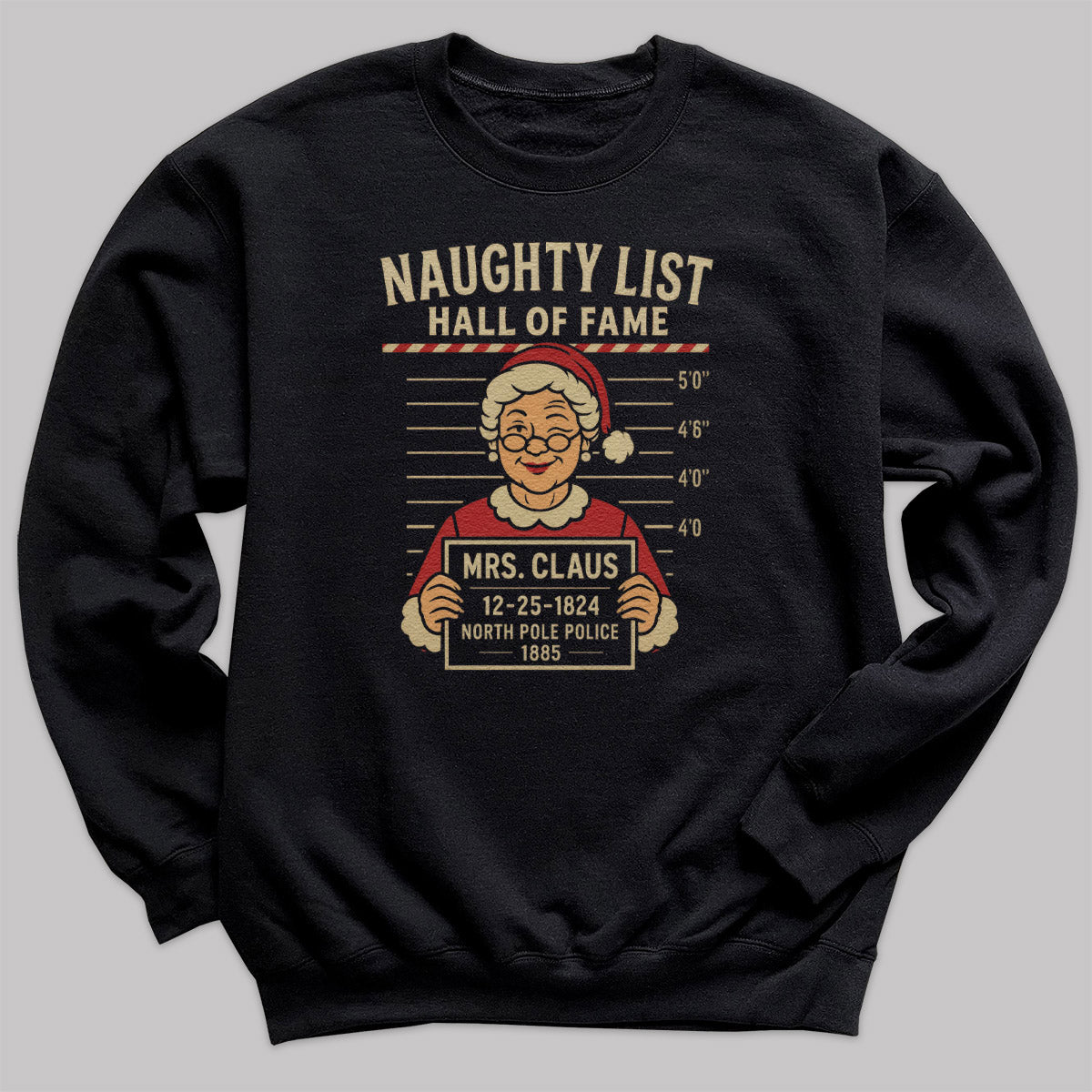 Naughty Hall Of Fame Mrs Claus - Christmas Jumper Sweatshirt - Adult & Kids - All Sizes