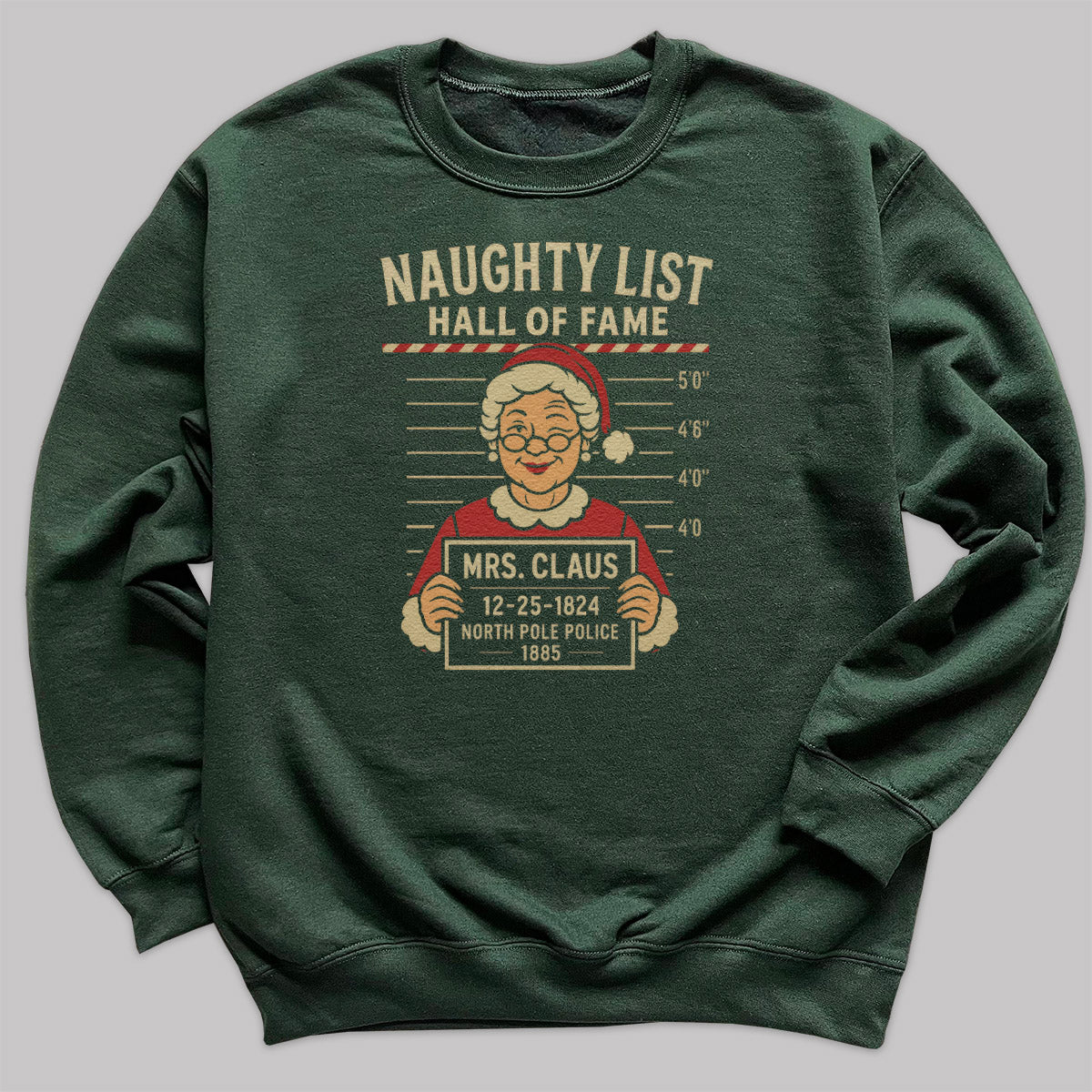 Naughty Hall Of Fame Mrs Claus - Christmas Jumper Sweatshirt - Adult & Kids - All Sizes